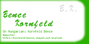 bence kornfeld business card